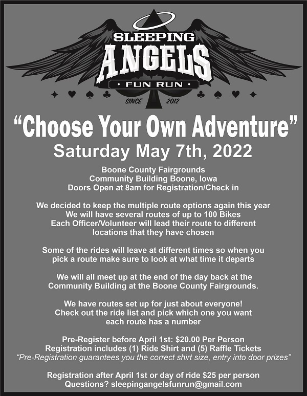 11th Annual Sleeping Angels Fun Run registration information at